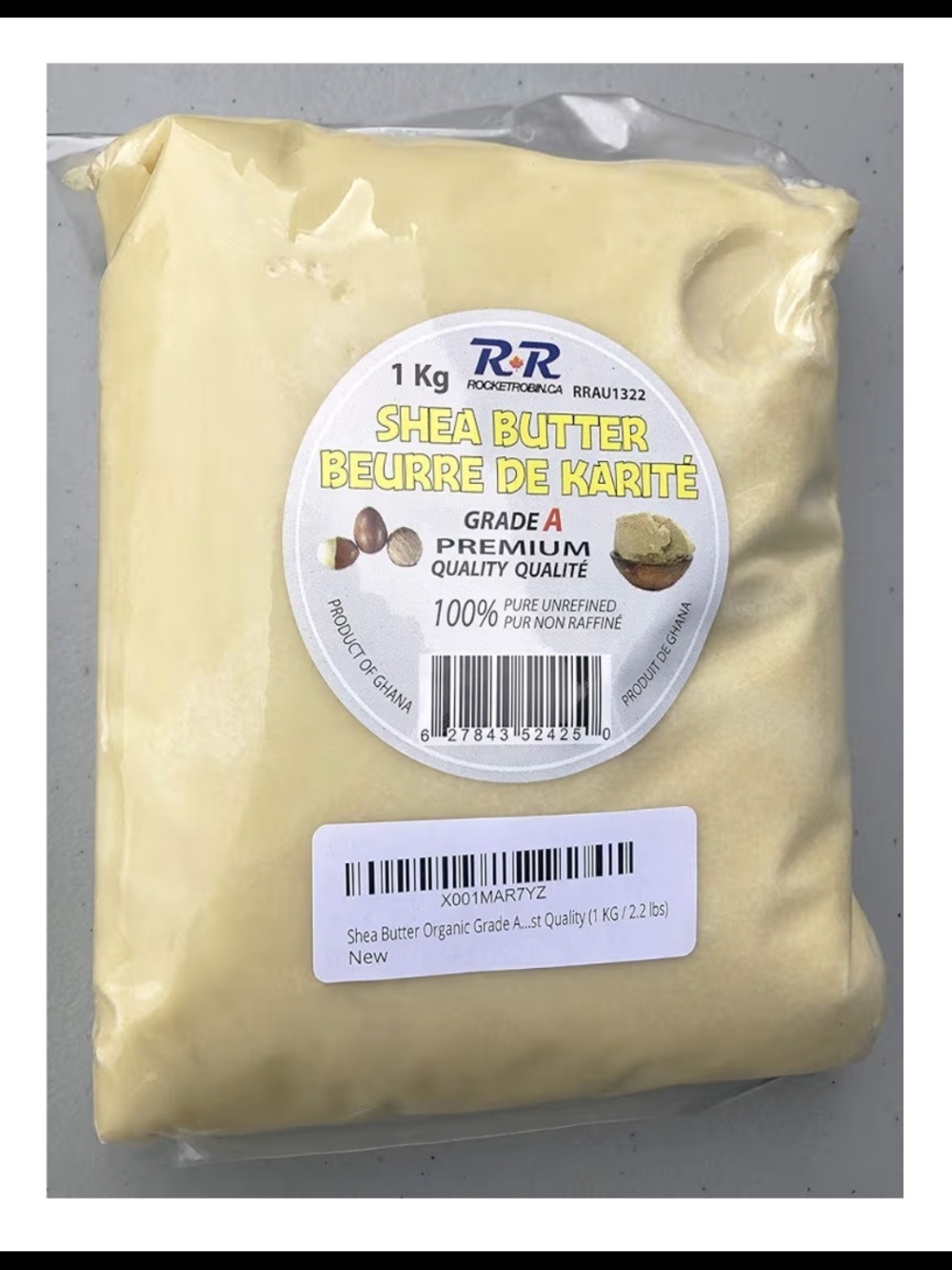 Premium Shea Butter - 1 kg - Natural (Food Grade, NaturalCosmetics)